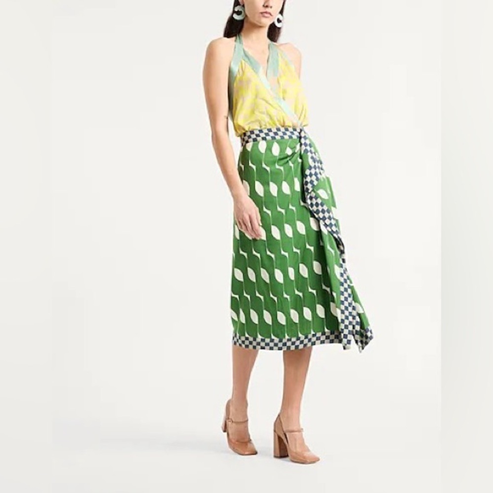 Dries Van Noten Dole Mixed Media Silk Blend Midi Dress